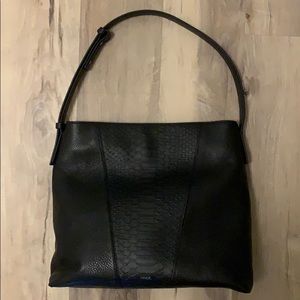 Vince. Mod V Stamped Python Black Leather Purse